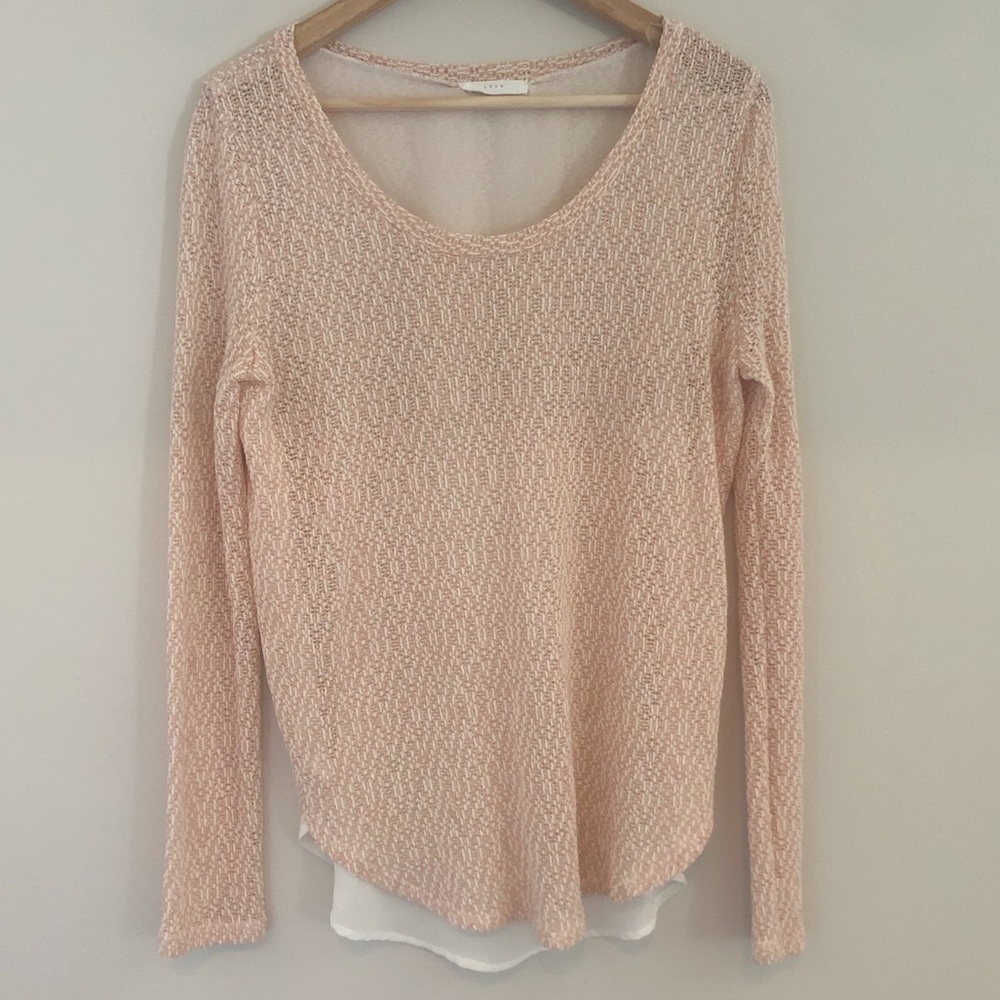 Lush | Peach Long Sleeve Knit Top